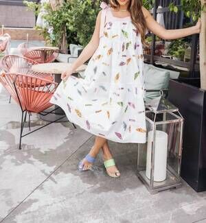 NEW QUEEN OF SPARKLES cocktail umbrella maxi dress in white